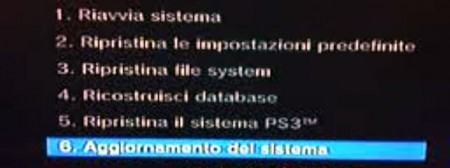 aggiornamento sistema ps3