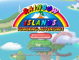 Schermata iniziale di Rainbow Island Towering Adventure