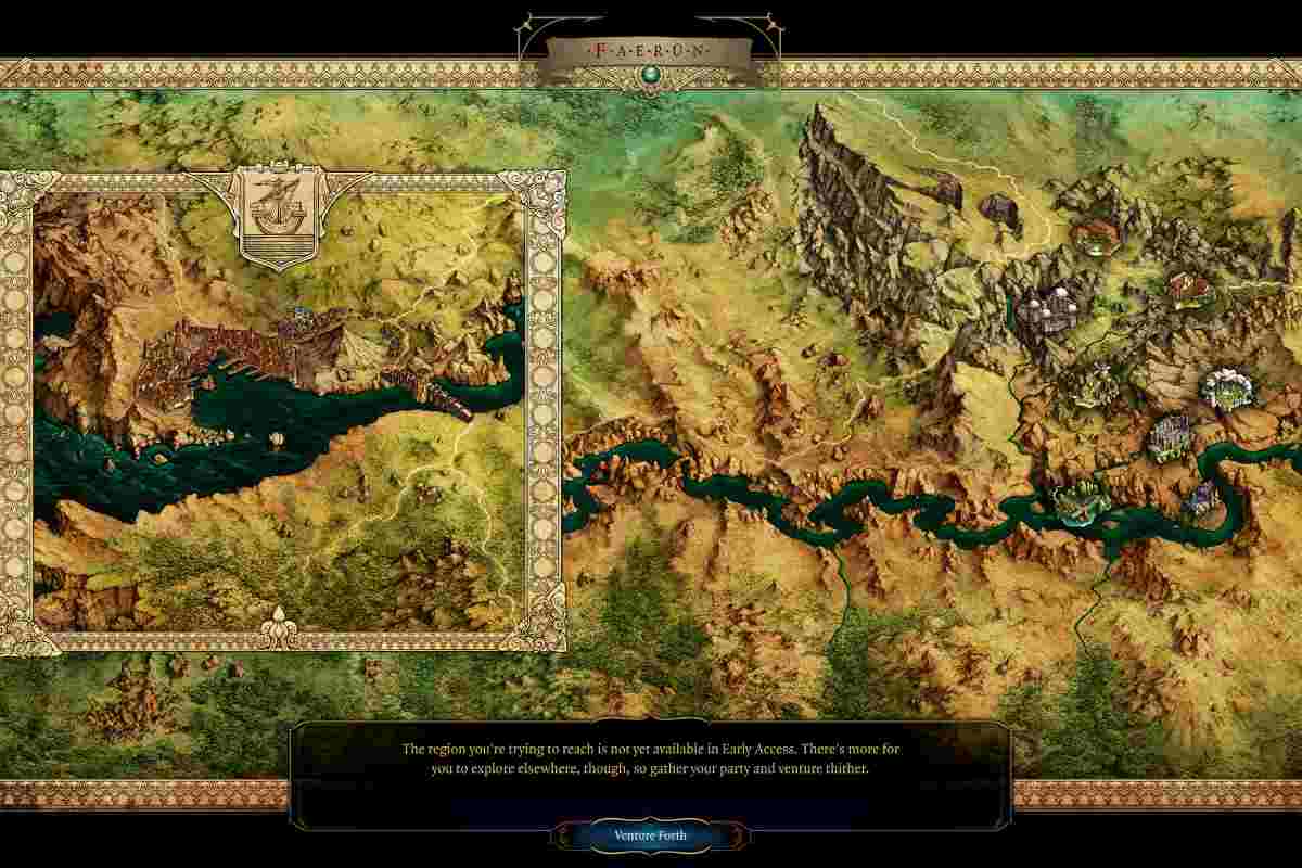 La mappa di Baldur's Gate 3 è piccola